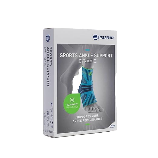 Bauerfeind Sports Ankle Support Dynamic - Ankle Compression Sleeve for Freedom of Movement - 3D AirKnit Fabric for Breathability - Premium Quality & Washable (L, Pink)