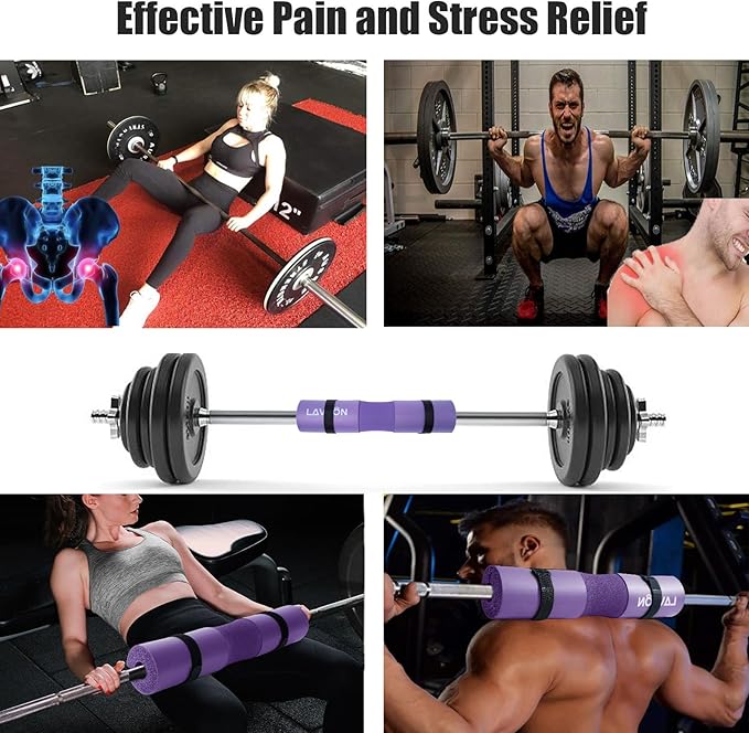 Squat Pad - Foam Barbell Pad for Squats Cushion, Lunges & Bar Padding for Hip Thrusts - Standard Weight Bar Pad - Provides Cushion to Neck and Shoulders While Training