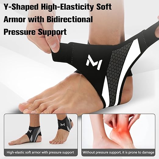 2-Pack Ankle Brace Compression Support Stabilizer,Adjustable Lace-Up Ankles Sock Sports Basketball Sprain Recovery Men Women Foot Orthopedic Grade Tendonitis Protection Plantar Fasciitis Relief,Purple