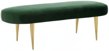 Safavieh Home Collection Corinne Emerald and Gold Velvet Oval Bench