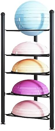 Exercise Ball Storage Rack - Home Gym Organizer for 3/5/6/7 Tier Floor Stand - Holds Bosu, Slam, Bowling & Medicine Balls - Durable, Space-Saving Design