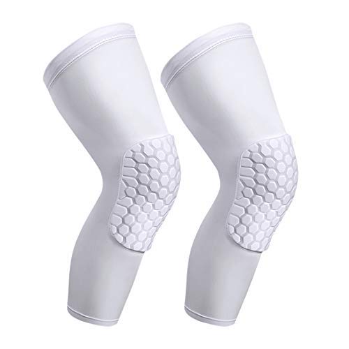 PISIQI Knee Pads Compression Pads Long Leg Sleeve Collision Avoidance Brace Protection Knee Sleeve for Basketball Football Volleyball Cycling (1 Pair)