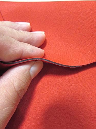 Neoprene Bonded Sponge Waterproof Wetsuit Fabric Black 1MM, 2MM, 3MM, 4MM, 5MM Thick Sold by The Foot and Yard (3mm - by The Foot (Red))