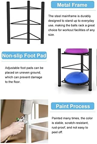 Balance Ball Storage Rack - Home Gym Equipment Organizer for Exercise Balls, 3/5/6/7 Tier Floor Stand for Bosu, Slam, Bowling, and Medicine Balls