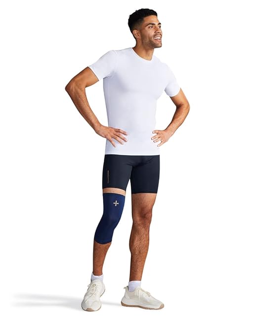 Tommie Copper Core Compression Knee Sleeve, Unisex, Men & Women | 4D Stretch, Breathable Support for Muscle & Joint Stability - Dark Navy - 3X-Large