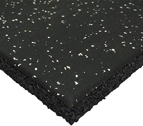 Genaflex Pro Heavy Duty Thick Rubber Gym Floor Tiles High Density Shock Absorbent Laminated Deadlift Mats - 1" Thick X 20" W X 20" L - 2.7 Sq. Ft. (Grey/Black, 12 Tiles - 32 Sq. Ft.)