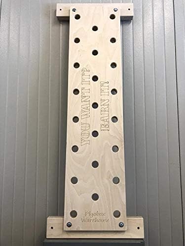 12"x48" Climbing Pegboard. Custom Engraving Options! Includes 18" mounting Brackets for Wall Studs.