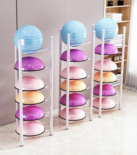 Half Balance Ball Storage Rack - Tier Floor Stand Organizer for Home Gym, Perfect for Bosu, Slam Balls & Medicine Balls - Maximize Your Workout Space!