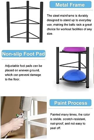 Balance Ball Storage Rack - Home Gym Equipment Organizer for Exercise Balls, 3/5/6/7 Tier Floor Stand for Bosu, Slam, Bowling, and Medicine Balls