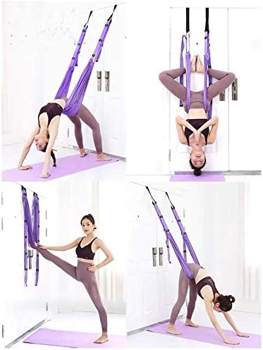 Multi-Purpose Waist Exercise Band - Waist Back Bend Assist Trainer Flexibility & Yoga Stretching Leg Stretcher Strap w/Door Anchor for Dance Gymnastics Training Fitness