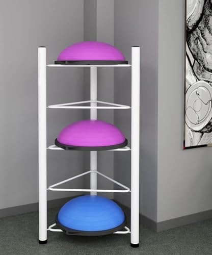 Half Balance Ball Storage Rack - Tier Floor Stand Organizer for Home Gym, Perfect for Bosu, Slam Balls, and Medicine Balls - Efficient Exercise Equipment Storage Solution