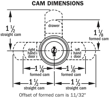 CompX National Disc Tumbler 1-3/16" Cam Lock - Keyed Different C8073-KD-14A