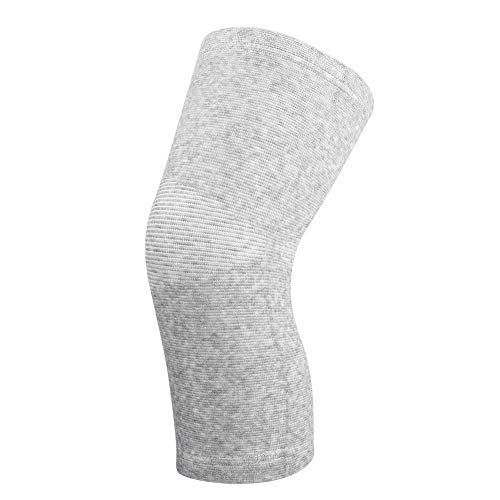 Zerone Bamboo Charcoal Knee Sleeve Elastic Warm Knee Brace Knee Pads Unisex Protective Knee Support For Arthritis Joint Pain Relief Recovery Circulation Improvement(L - Gray)