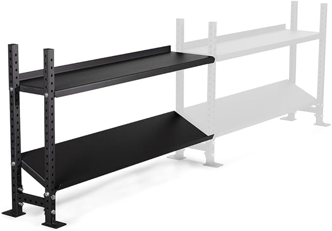 Titan Fitness Add-On Elite Series Mass Storage System for Dumbbell Kettlebell Slam Ball Storage, Bolt-On Adjustable Shelves