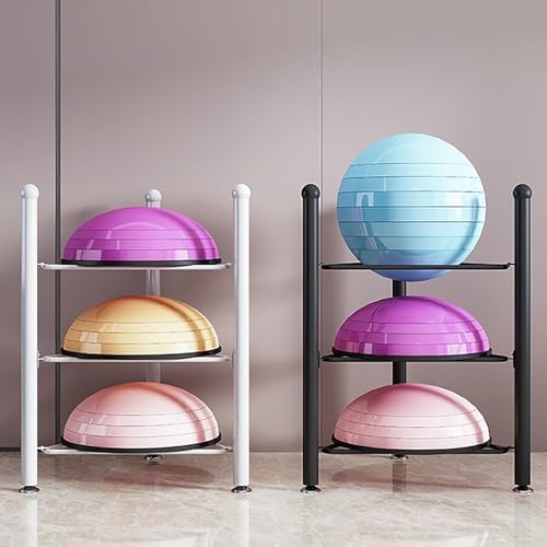 7-Tier Floor Stand Storage nizer for Bosu Balls, Exercise Half Balance Ball Rack, Home Gym Equipment for Slam Balls & Medicine Balls, Space-Saving Design