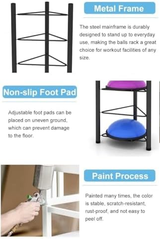 3/5/6/7 Tier Floor Stand Storage nizer for Bosu, Balance Ball, Medicine Balls - Home Gym Equipment, Efficient Workout Space Saver, Exercise Rack
