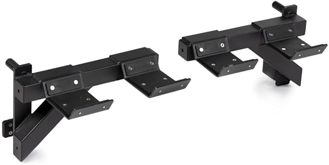 Titan Fitness T-2 Series Dumbbell Weight Bar Holders, Rack Mounted Spotter Arms, 440 LB Capacity, J-Hook Mounting with Nylon Cradle Liners, Strength Training Accessories