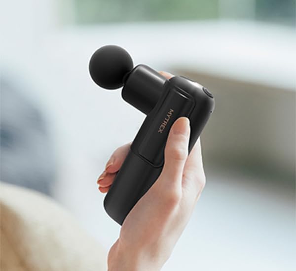 MYTREX Mini Massage Gun, Portable Deep Tissue Percussion Massager with 4 Heads, Ultra-Quiet Lightweight 205g for Neck & Back, Home, Office & Travel (Black)