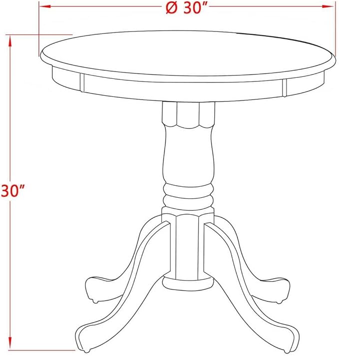 East West Furniture ESVA3-BCH-C 3 Piece Kitchen Table Set for Small Spaces Contains a Round Dining Room Table with Pedestal and 2 Linen Fabric Upholstered Chairs, 30x30 Inch, Black & Cherry