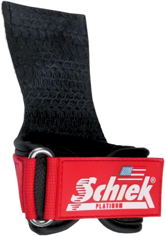 Schiek Sports Model 1907 Platinum Edition Ultimate Grips - 3 in 1 Weight Lifting Straps Wrist Wraps and Grip Pads - Secure Non Slip Control and Comfort for Strength Training