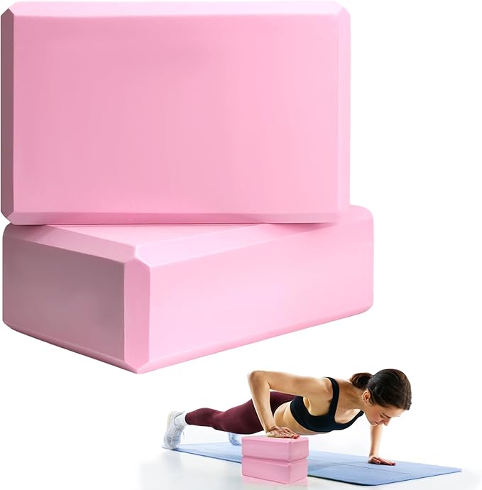 2 Pcs Yoga Blocks, 9"x6"x3" Foam Blocks Yoga Props for Pilates Stretching and Meditation Exercise Blocks Lightweight Yoga Essentials
