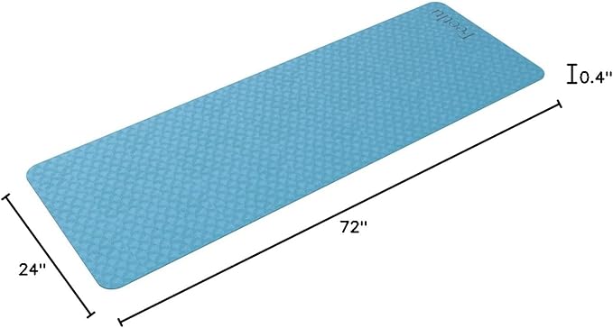 Extra Thick Exercise Yoga Mat with Strap - 2/5 Inch (10MM), Non-Slip Workout Mat for Yoga, Pilates, and Floor Exercises