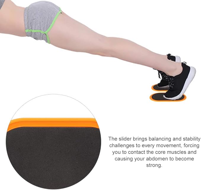 HERCHR 2Pcs Core Sliders for Working Out, Floor Sliders for Exercise, Abdominal Exercise Gliding Discs, Sliding Discs for Exercise on Hardwood Floors