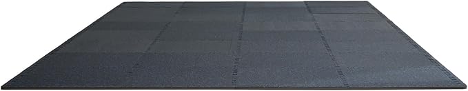 VEVOR 0.56Inch 100sq.ft 25 Tiles Gym Flooring for Home Gym, Rubber Top with High Density EVA Foam, 25 x 25In Gym Floor Exercise Equipment Mats, Interlocking Gym Mats, Puzzle Workout Mats, Black & Blue