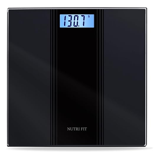 NUTRI FIT Scale for Body Weight Digital Bathroom Scale, Highly Accurate Electronic Weighing Machine for People, LCD Backlit Display, Large Size for Safe Home Use, Batteries Included, 400 lbs