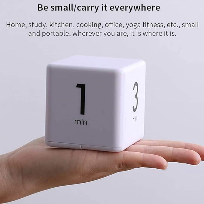 JOYIT Cube Timer 1 3 5 10 Minutes - Flip Countdown Visual Timer for Time Management, Kitchen, Workout, Study, Classroom, Office, Games