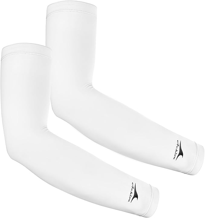 Achiou Cooling Ice Silk Arm Sleeves, Summer UV Sun Protection Compression Sleeves UPF 50+ for Women Volleyball Youth Sports