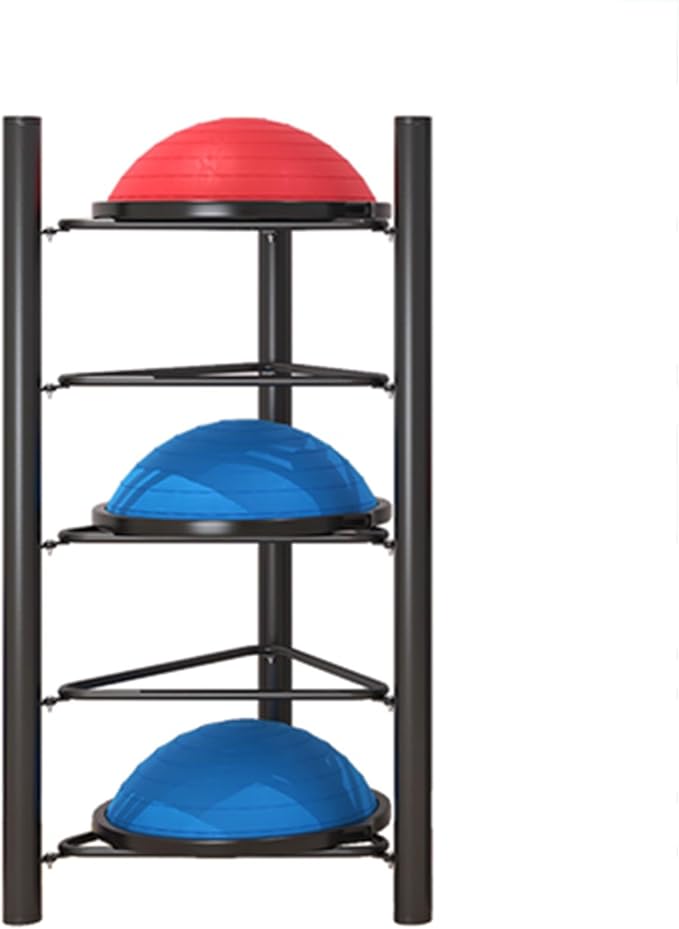 Stability Ball Holder Storage Rack, Black Exercise Yoga Balls Holder Organizer for Bosu Slam Bowling Medicine Balls, 0.7m 1.3m 1.6m 1.9m Tall Half Balance Ball Floor Stand Gym Equipment ( Color : Blac