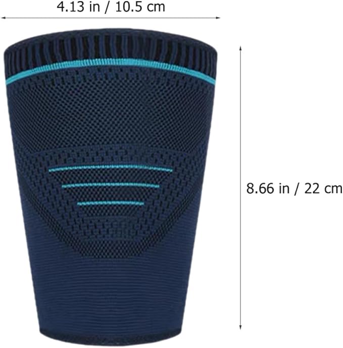 2pcs Compression Thigh Wraps Sports Leg Sleeves Elastic Knit Navy Support for Running Basketball Cycling Men’s Outdoor Exercise