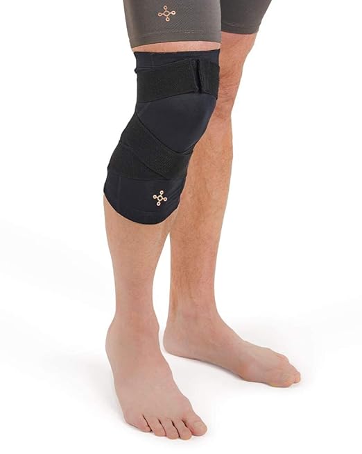 Tommie Copper Pro-Grade Compression Knee Sleeve, Unisex, Men & Women, Adjustable Ultimate Support Sleeve, Integrated Straps for Knee Stability & Muscle Support - Black, XX-Large