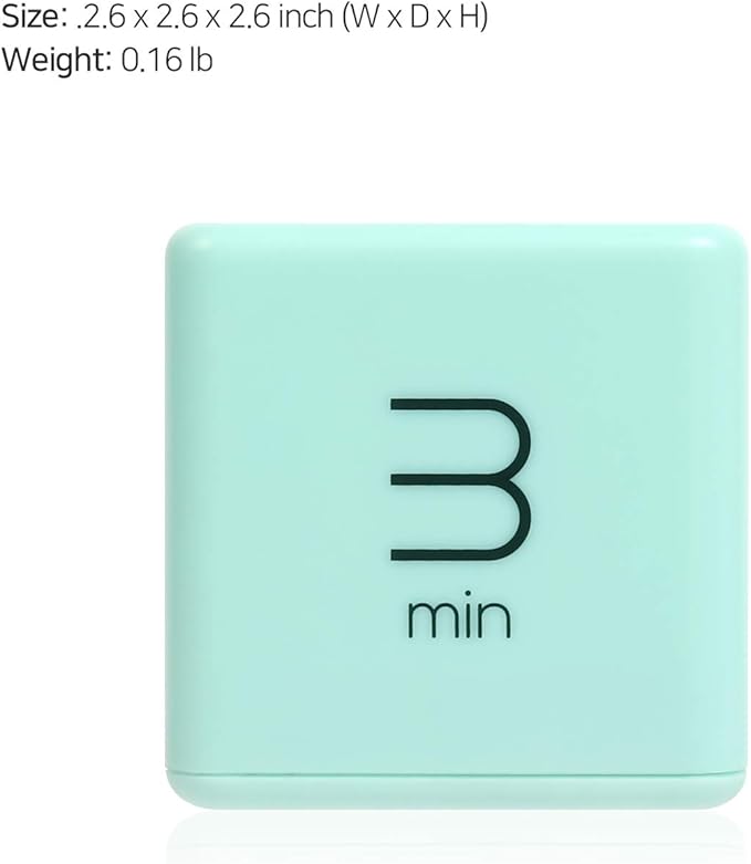 mooas Cube Timer (Mint), Flip Timer Productivity Timer, Time Management, Block Timer Kids Cube Timer Kitchen Timer Desk Timer for Studying Workout Classroom 1, 3, 5, 10 min Timer Setting
