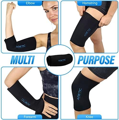 2 Pack | Premium Elbow Ice Pack Wrap & Knee Ice Pack Wrap - Ice Sleeves, Reusable Gel Ice Wrap, Elbow Cold Compression, (Large)