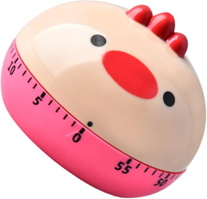 60 Minute Mechanical Kitchen Timers Cute Cartoon Animal Shape Mini Countdown Timer for Teachers Classroom Kids Homework Reading Adults Cooking Office (Chick)