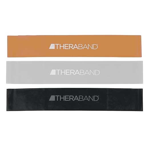 THERABAND Resistance Band Loop Set, 18" Workout Bands for Strength Training, Stretching & Physical Therapy, Set of 3 Color-Coded Exercise Bands with Varying Resistance Levels, Portable & Durable