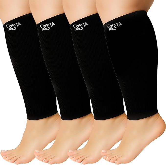 Zeta Wear Plus Size Compression Sleeves 15-19mmHg Medical Grade Wide Calf