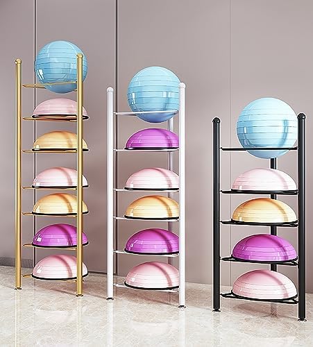 Balance Ball Storage Rack - Home Gym Equipment Organizer for Exercise Balls, 3/5/6/7 Tier Floor Stand for Bosu, Slam, Bowling, and Medicine Balls