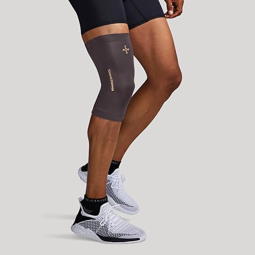 Tommie Copper Infrared Compression Knee Sleeve, Self Warming Knee Compression, Muscle Support & Stability, Slate Grey, XL