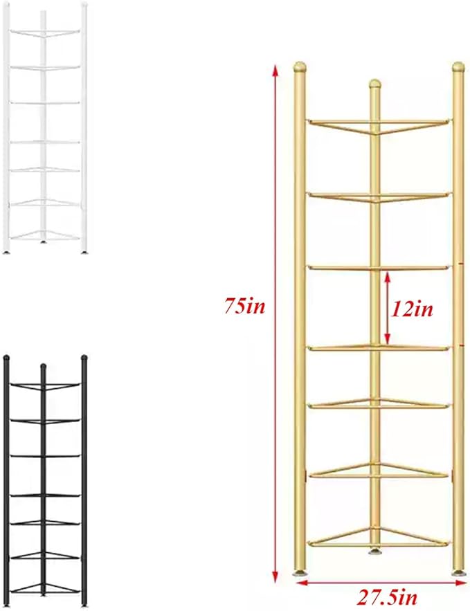 Exercise Half Balance Ball Storage Rack - Home Gym Workout Equipment 3/5/6/7 Tier Floor Stand Storage Organizer for Bosu Slam Bowling Medicine Balls(Black,7 Layer - 75in)