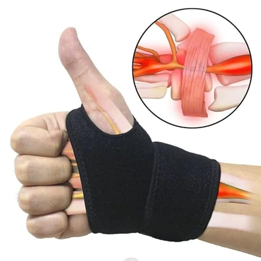 1pc Black Carpal Tunnel Wrist Brace, Adjustable Brace Night Support for Fitness, Right & Left Hands Weightlifting,Wraps for Women and Men