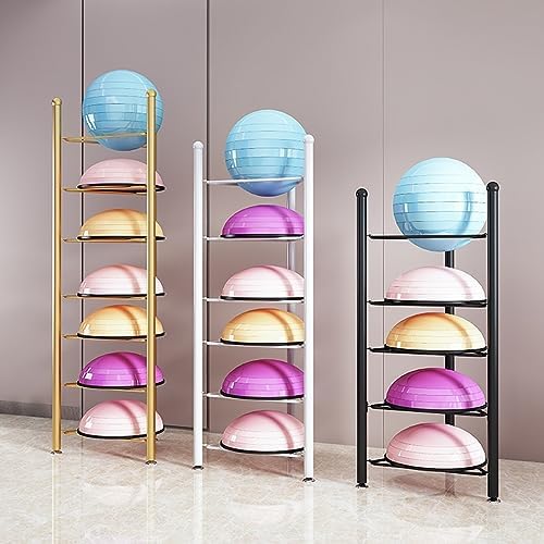 Balance Ball Storage Rack - Home Gym Equipment Organizer for Exercise Balls, 3/5/6/7 Tier Floor Stand for Bosu, Slam, Bowling, and Medicine Balls