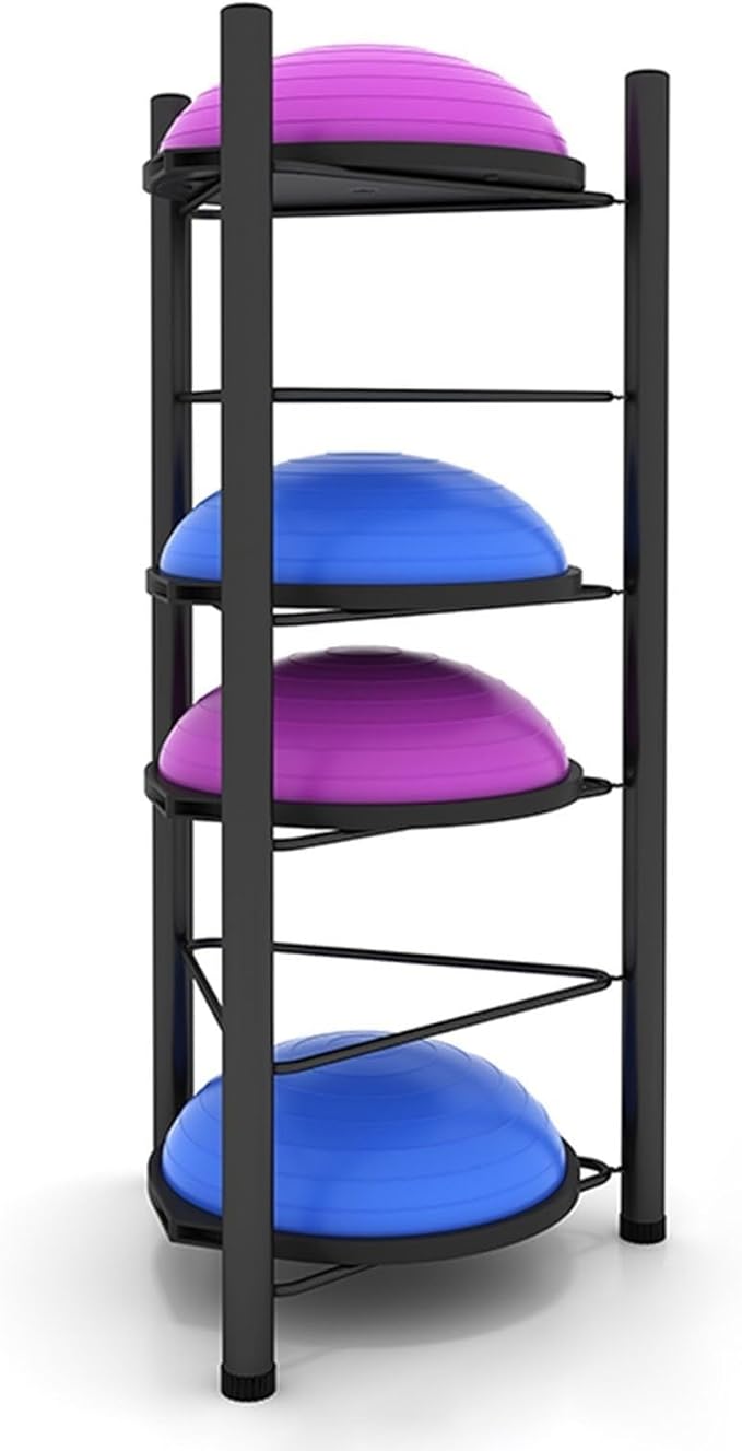 3/5/6/7 Tier Floor Stand Storage Organizer Exercise Half Balance Ball Storage Rack, Home Gym Workout Equipment for Bosu Slam Bowling Medicine Balls
