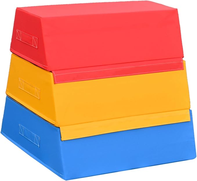 Jumping Boxes for Training, Kids Soft Plyo Box, 4 in 1 Stackable Jump Boxes, Weight Upgrade, Safety and Stability, Suitable for Home School Gym Outdoor Activities Exercise(Size:80×80×75×30cm)