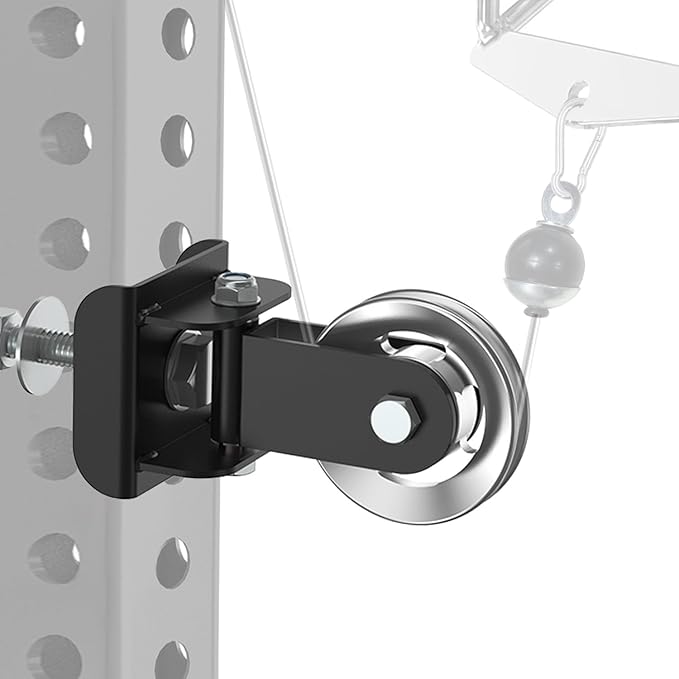 J Bryant Aluminum Alloy LAT Pulldown Pulley Attachment for Cable Machines, Smooth-Machined Pulley Design, Fits 3x3 Power Racks with 5/8''–1'' Holes, Durable Lightweight Accessory for Home Gym
