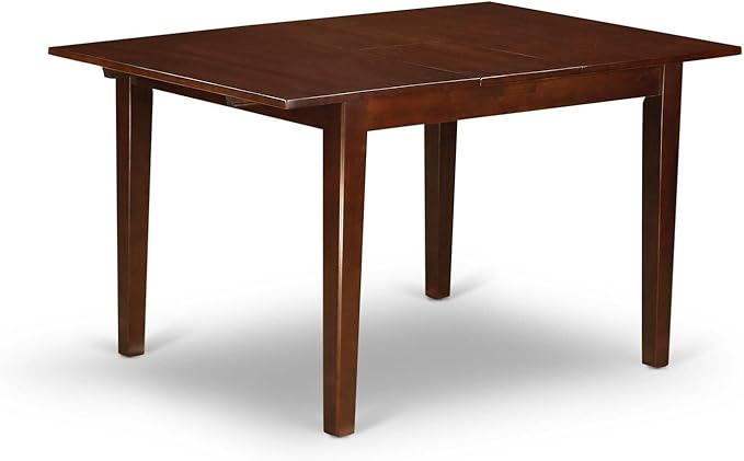 East West Furniture MLIP5-MAH-C 5 Piece Kitchen Table Set for 4 Includes a Rectangle Dining Room Table with Butterfly Leaf and 4 Linen Fabric Upholstered Chairs, 36x54 Inch, Mahogany