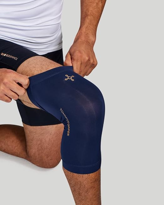 Tommie Copper Core Compression Knee Sleeve, Unisex, Men & Women | 4D Stretch, Breathable Support for Muscle & Joint Stability - Dark Navy - Small