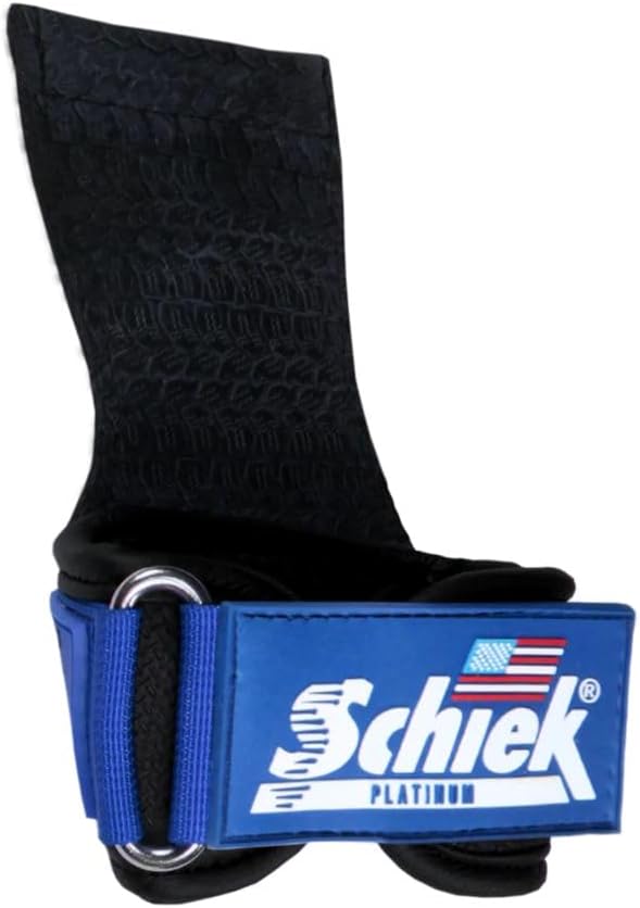 Schiek Sports Model 1907 Platinum Edition Ultimate Grips - 3 in 1 Weight Lifting Straps Wrist Wraps and Grip Pads - Secure Non Slip Control and Comfort for Strength Training